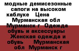 модные демисезонные сапоги на высоком каблуке › Цена ­ 1 000 - Мурманская обл., Мурманск г. Одежда, обувь и аксессуары » Женская одежда и обувь   . Мурманская обл.,Мурманск г.